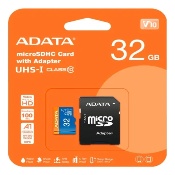 Flashcard Adata Micro Sdhc 32Gb Uhs-I Class 10 Con Adaptador AUSDH32GUICL10A1-RA1
