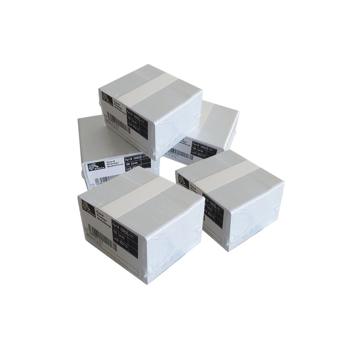Tarjetas Pvc Zebra blanco Pvc Cards, 30 Mil (500 Cards) 104523-111
