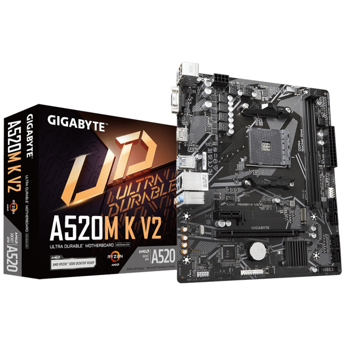 Gigabyte Motherboard Micro ATX Socket AM4 AMD A520 para Ryzen