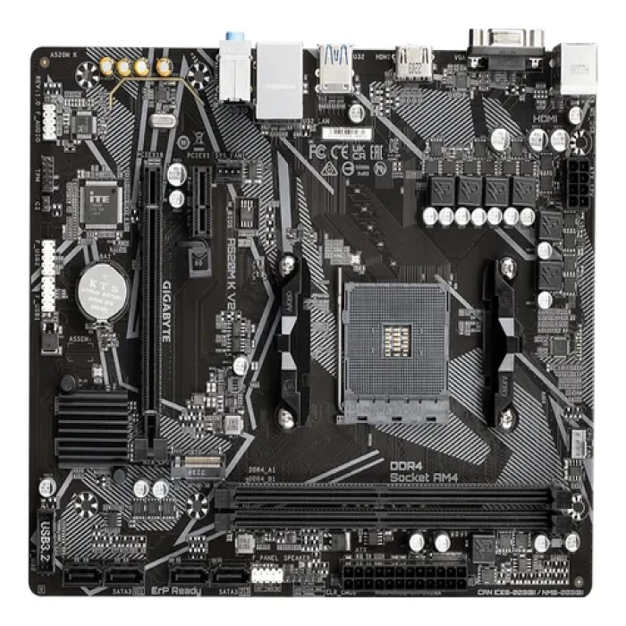Gigabyte Placa madre Micro ATX Socket AM4 AMD A520 para Ryzen A520M K V2