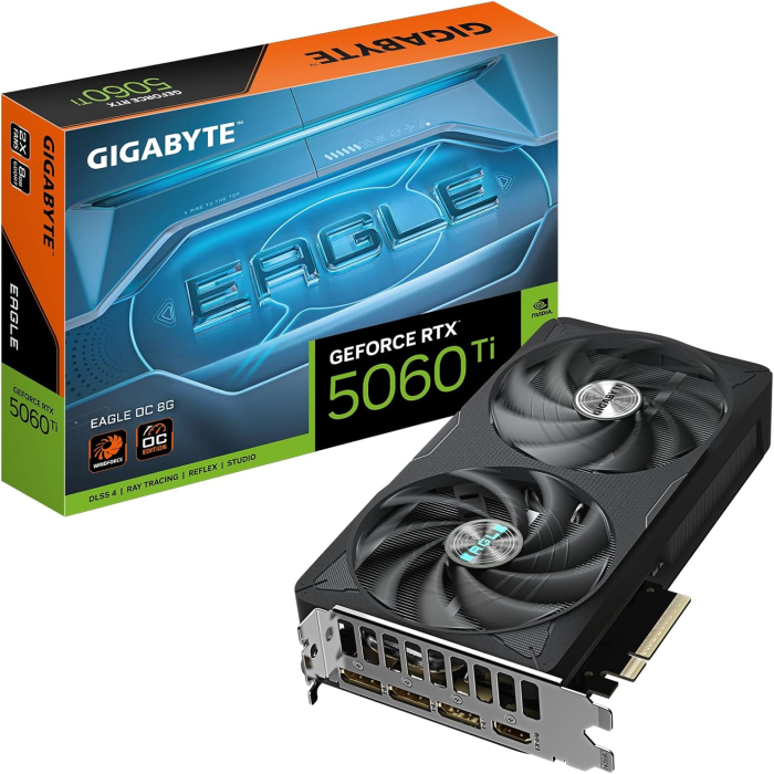 Tarjeta de Video Gigabyte RTX 5060 Ti Eagle OC 8GB / Sistema Windforce de Triple Ventilador Hawk
