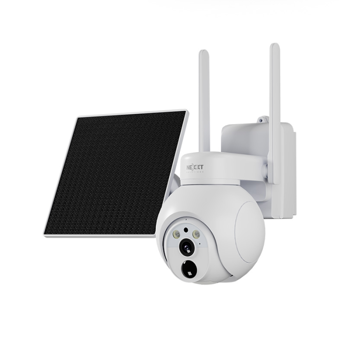 Cámara Solar Inteligente Nexxt Home 4G-LTE Robótica 2K Panel Incluido  NHC-OP40SL