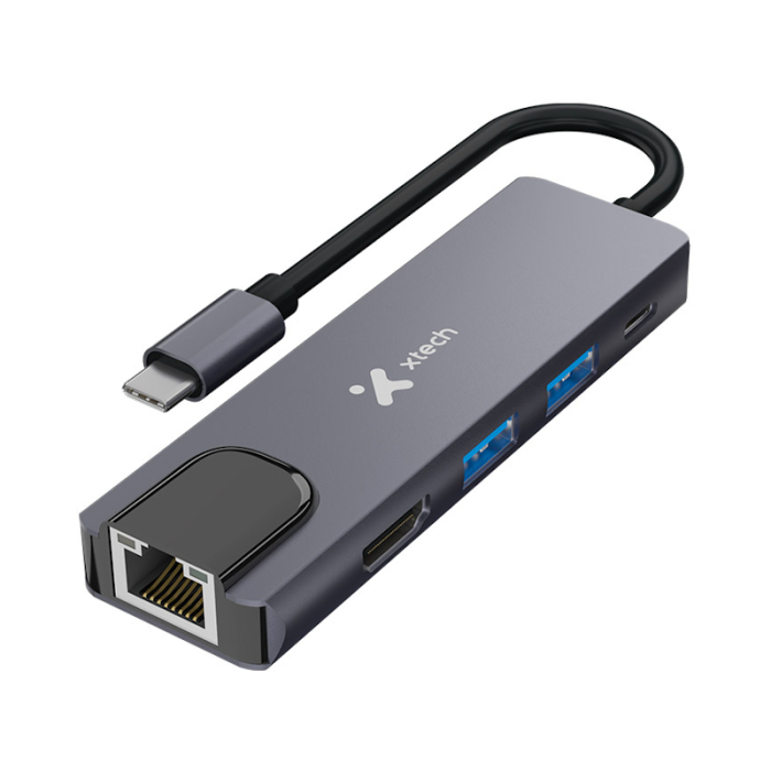Xtech Hub 5 puertos 5-in-1 USB-C® RJ-45  XTC-5