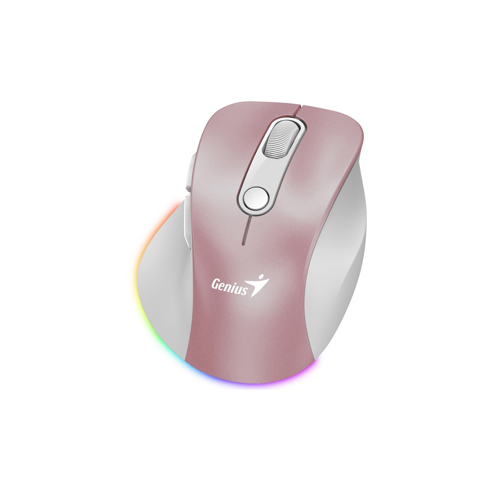 Ratón Genius Wirelles Mini Ergo 9000S Pro rosado Recargable Dual 31030039403