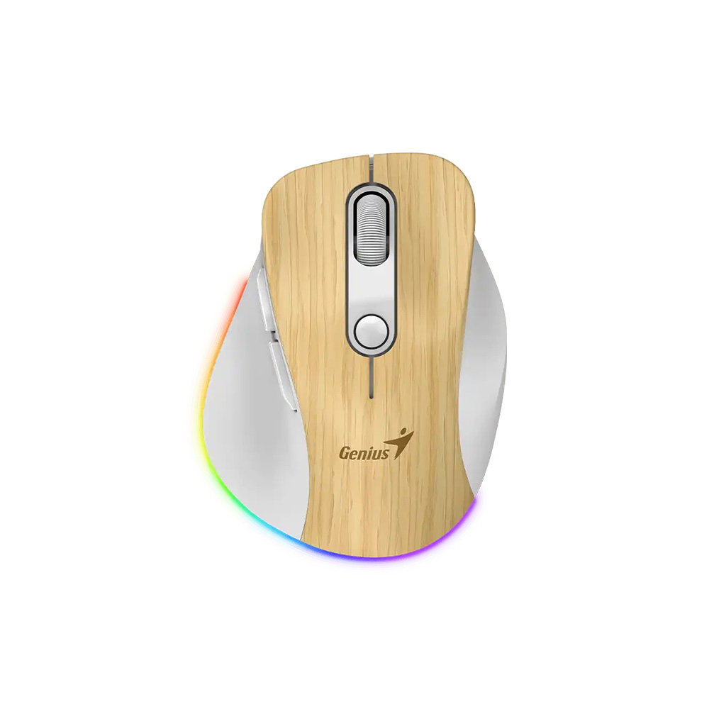 MOUSE GENIUS/WIRELLES MINI ERGO 9000S PRO PINE WOOD RECARGABLE DUAL