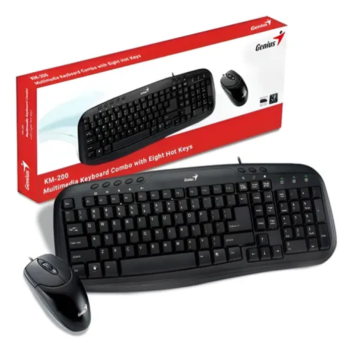 Combo Teclado Y Ratón Genius Km-200 USB Negro 31330003401