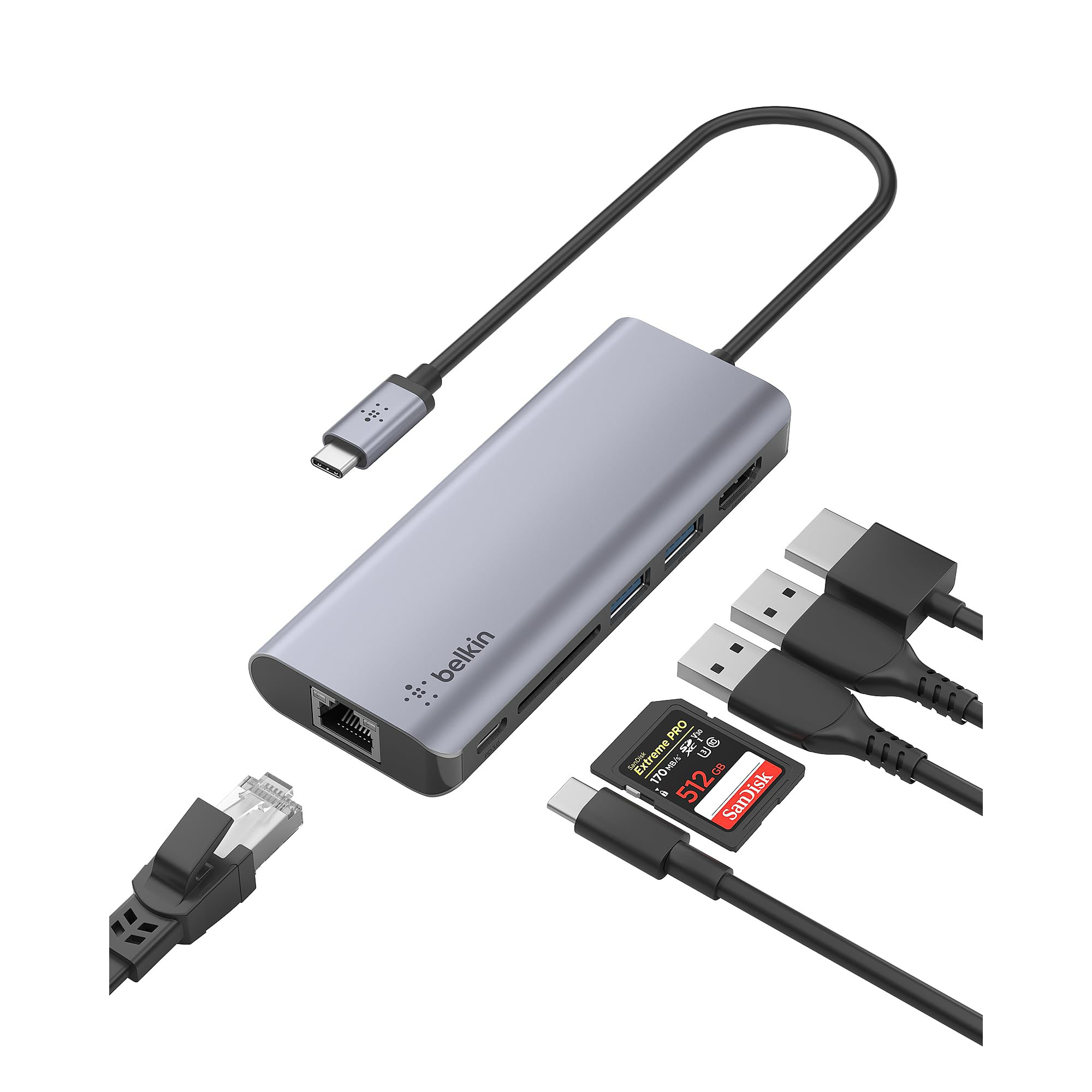 Belkin CONNECT USB-C 6-in-1 Multiport Adapter Estación de conexión USB-C