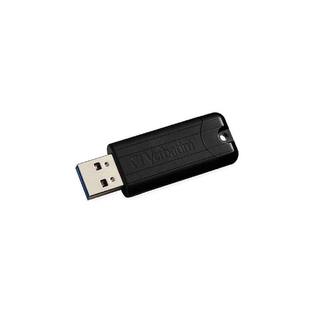 Flashmemory Verbatim 256Gb Pinstripe Negro USB 3.0 Retractil Microban 49320