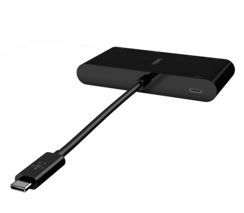 Belkin Adaptador de carga y multimedia USB-C VGA, HDMI 1GbE