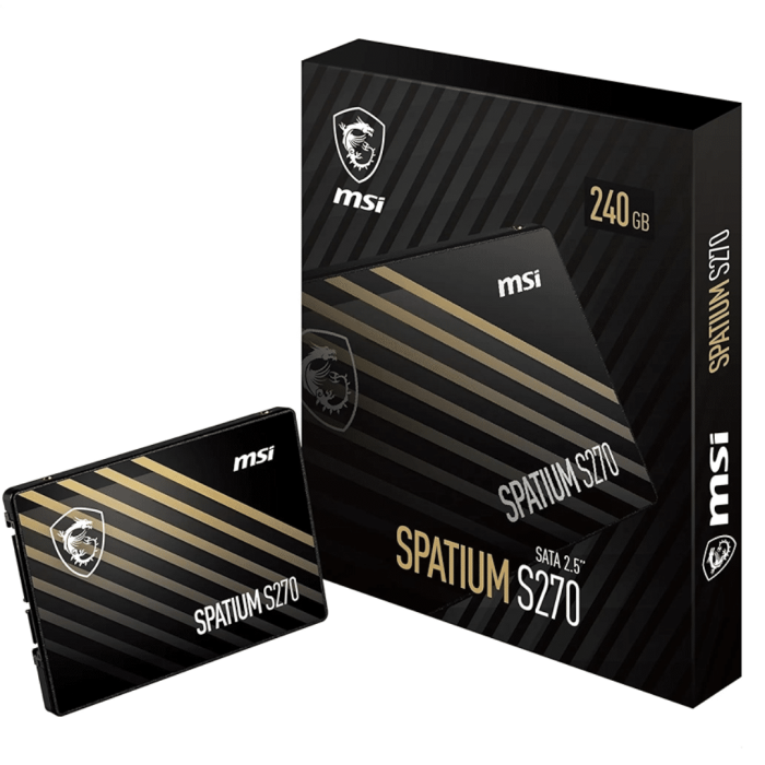 Disco Sólido SSD MSI Spatium S270 240GB SATA III 2.5" 3D NAND PC Laptop
