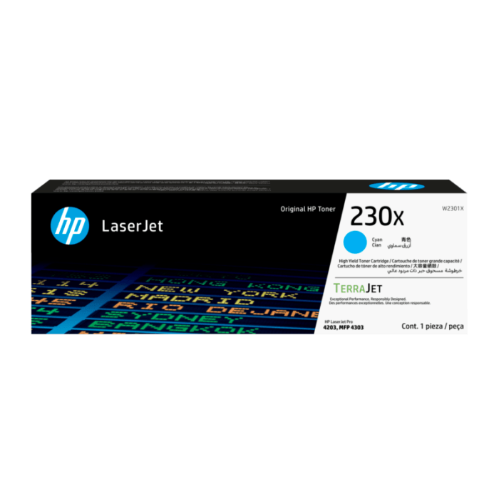 HP 230X Cián original LaserJet cartucho de tóner (W2301X) para