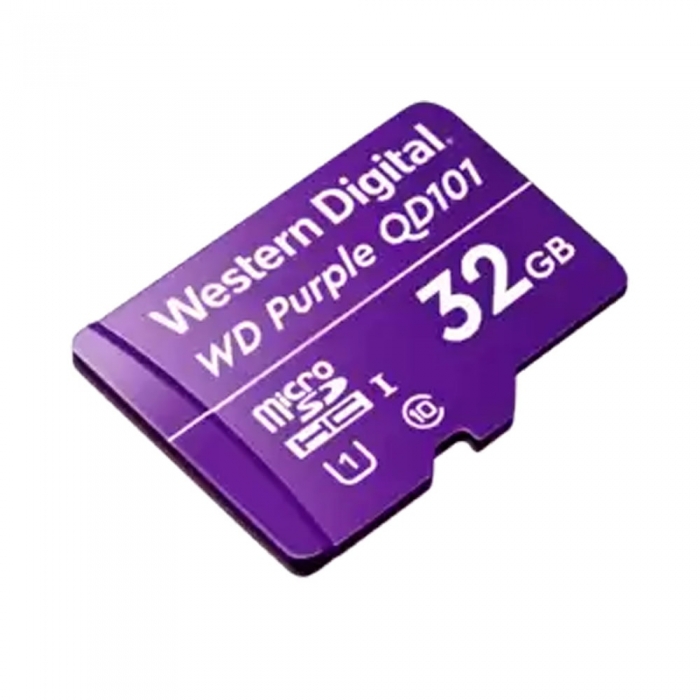 WD Purple SC QD101 WDD032G1P0C - Tarjeta de memoria flash - 32 GB - UHS-I U1 / Class10 - microSDHC - púrpura