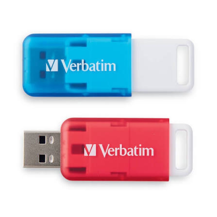 Flashmemory Verbatim 64Gb Seaglass USB 2.0 2Pk Rojo Y Azul 71269
