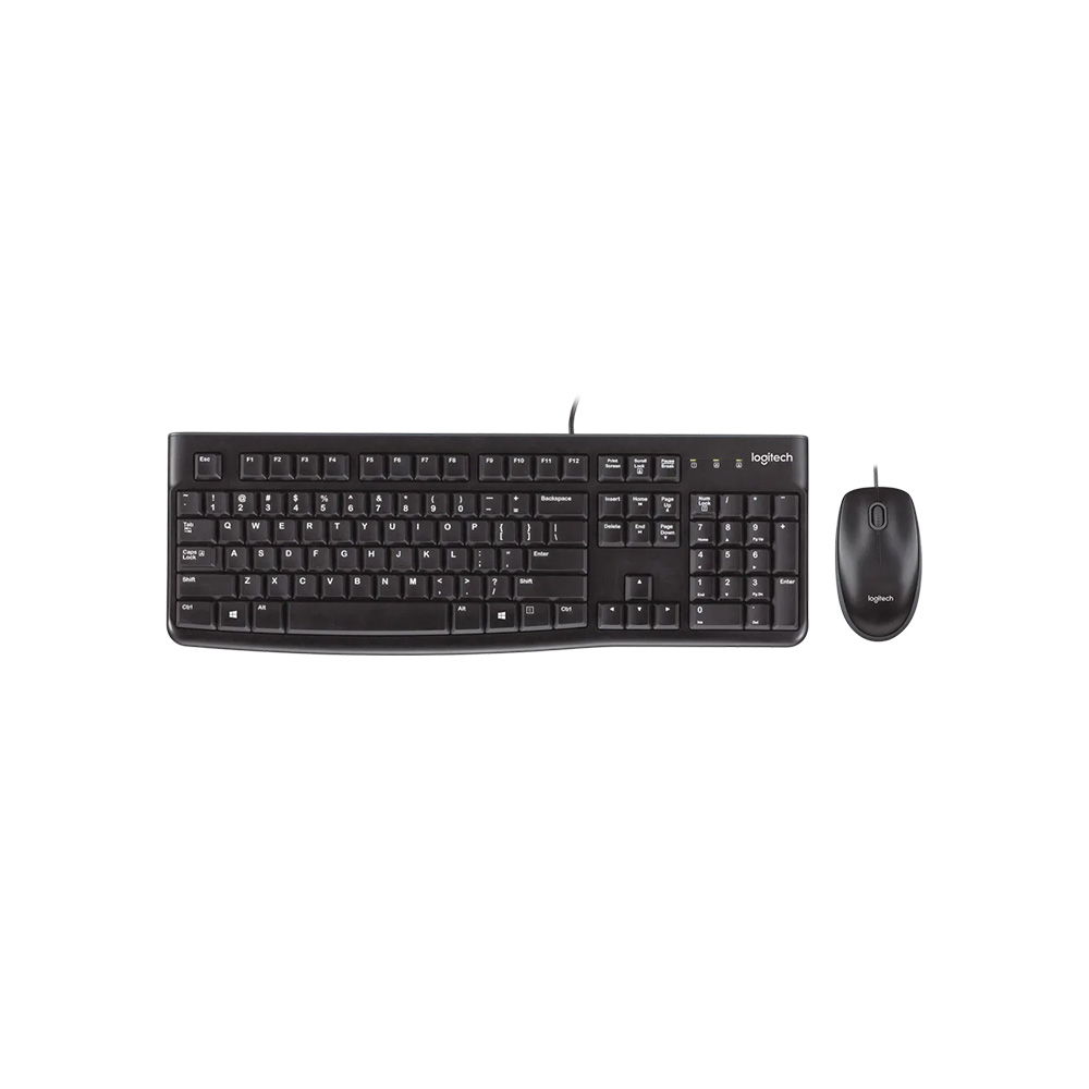 Combo Logitech Teclado Y Ratón Mk120 de escritorio USB Teclas Concavas 920-004428-NEGRO