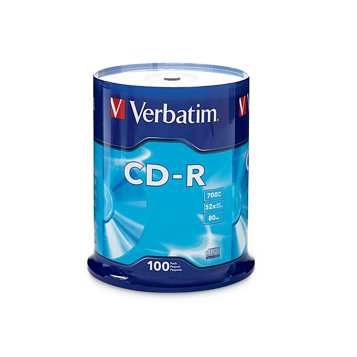 OPTICO VERBATIM 94554 CD-R 80MIN 700MB 52X TORRE 100 UNDS.