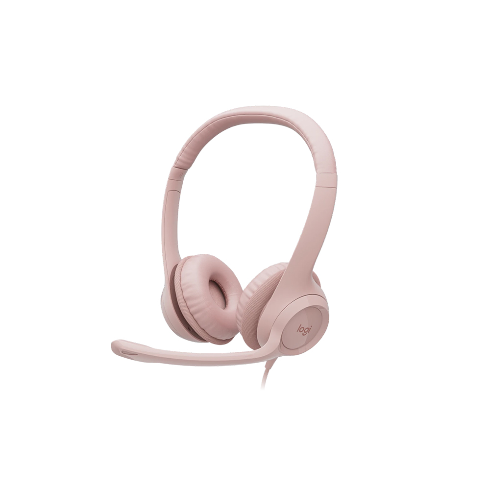 Headsets Logitech H390 Rosado USB-A Mic. Cancel. Ruido Cable 1.9M
