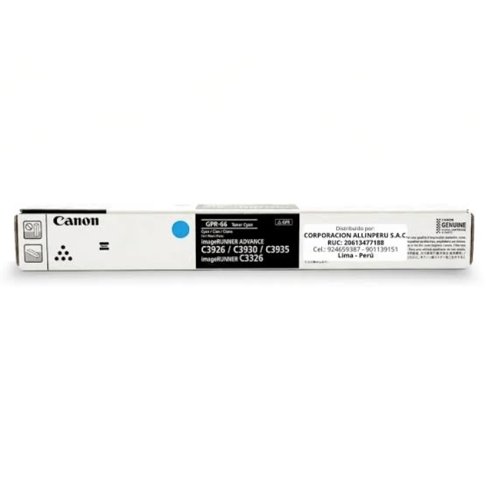 TONER CANON GPR-66 CYAN RENDIMIENTO 25500 PAGINAS IRA C3326I