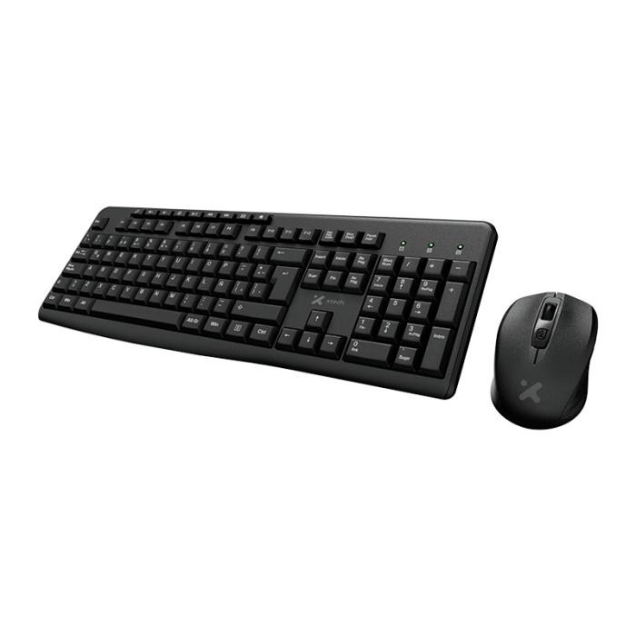 Xtech Keyboard and mouse set Wireless Spanish USB Black 2.4