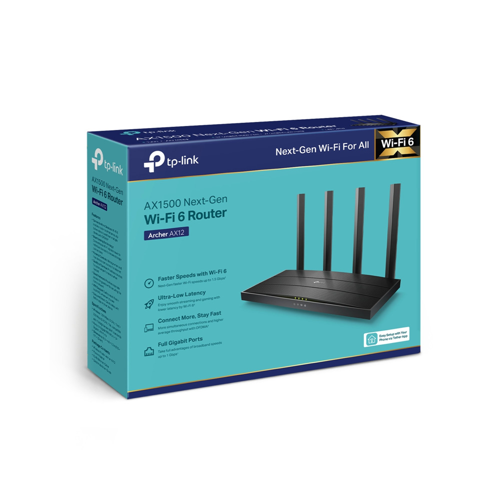 ROUTER TPLINK  ARCHER AX12 WIFI 6 /  AX1500