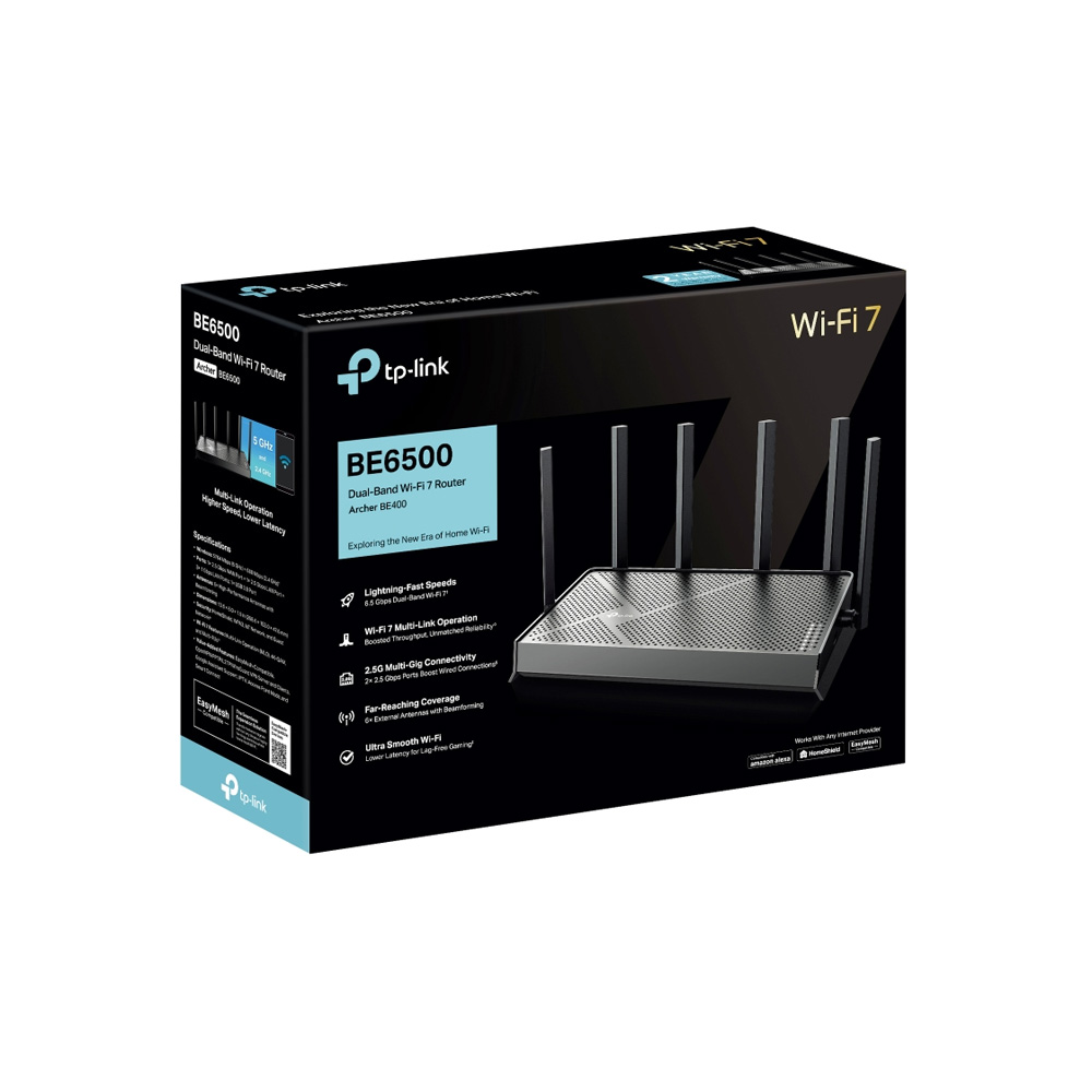 ROUTER TPLINK/ARCHER BE400 WIFI 7 / BE6500 /4 PUERTOS ETHERNET