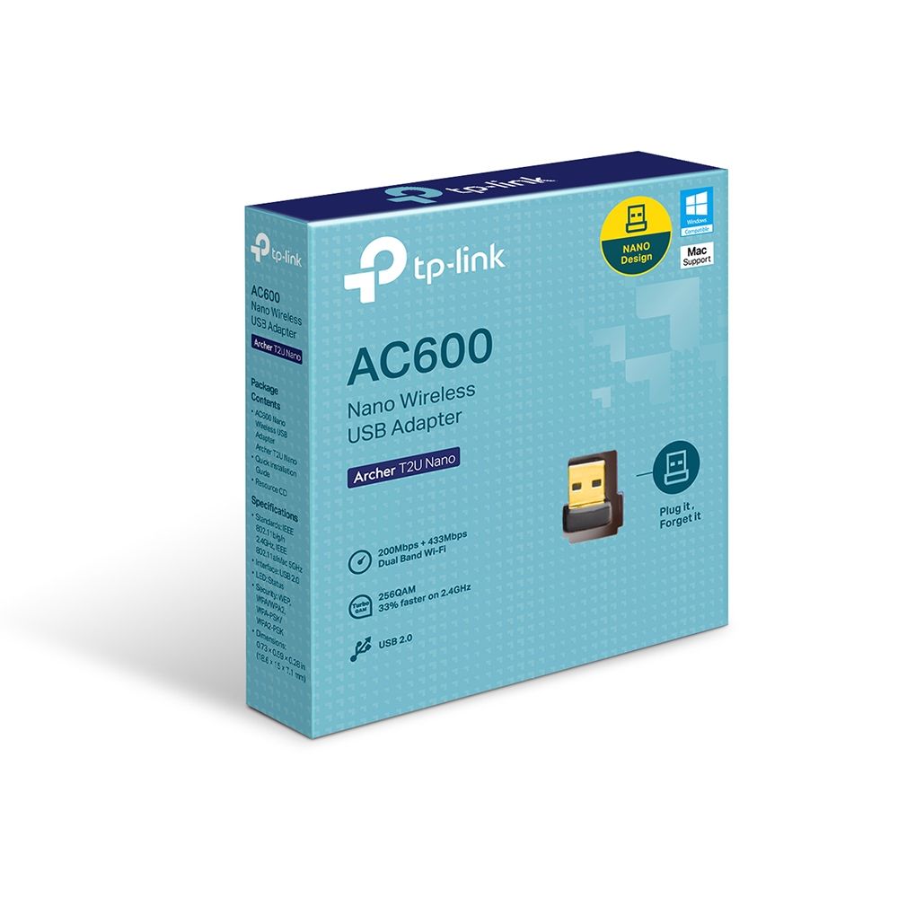 Adaptador De rojo USB Tp-Link Archer T2U Nano Inalambrico Dual ARCHERT2UNANO