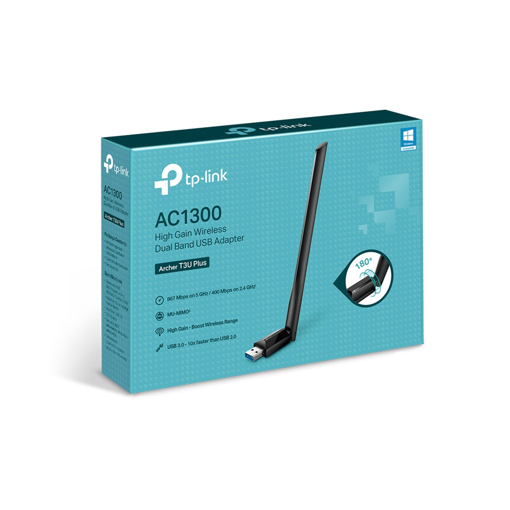 ADAPTADOR DE RED TPLINK USB ARCHER T3U PLUS AC 1300