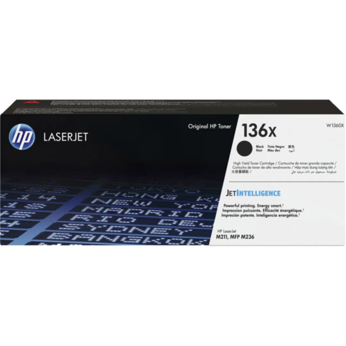 HP 136X Alto rendimiento negro original cartucho de tóner (W1360X)