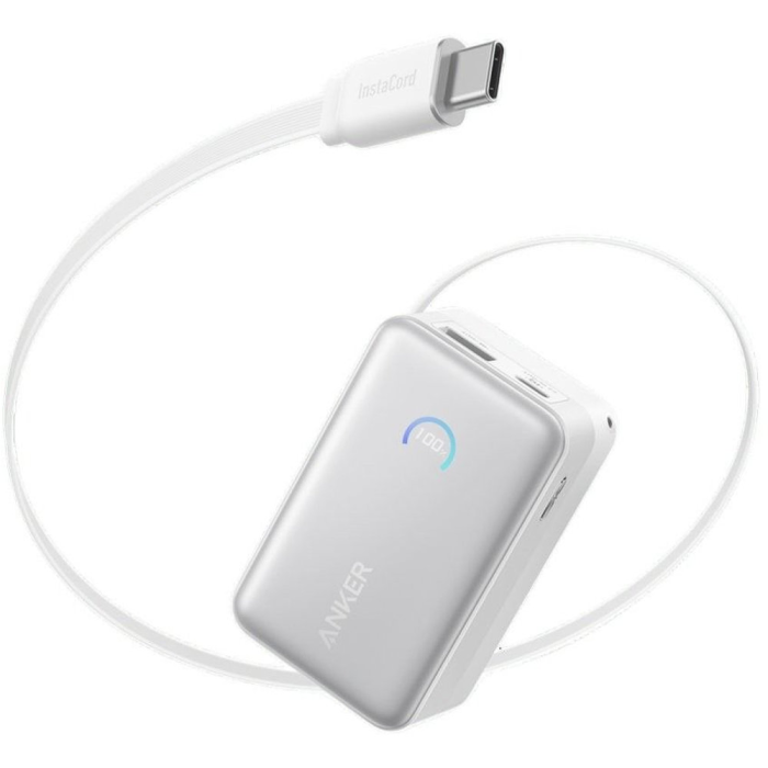 Cargador Portátil Anker Nano Power Bank (10K, 45W, cable USB-C retráctil incorporado)