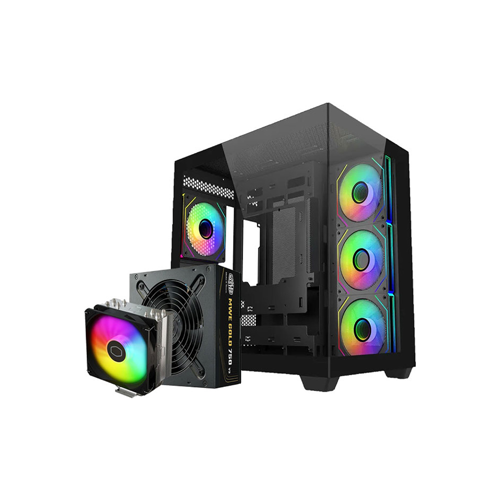 CASE COOLER MASTER/E681 MID TOWER BLACK WOOD BUNDLE FUENTE 750W