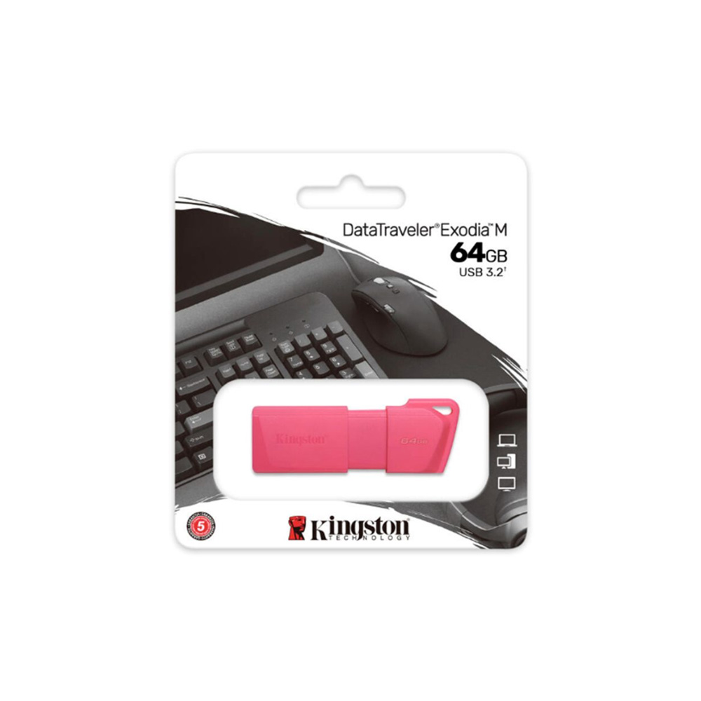 FLASHMEMORY KINGSTON DATATRAVELER EXODIA M 64GB PINK NEON USB 3.2