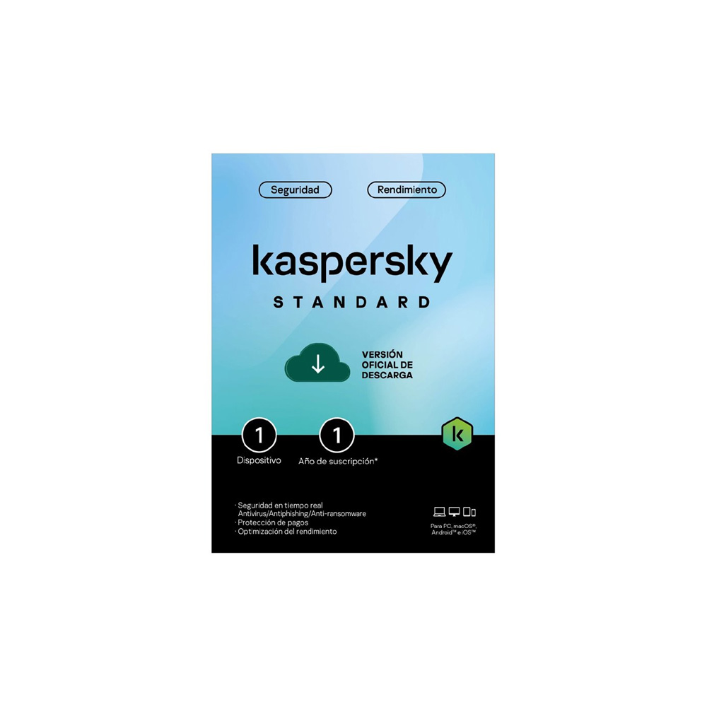 Licencia Kaspersky Kl1041Ddafs Standard 1 Dispositivo 1 Año Base