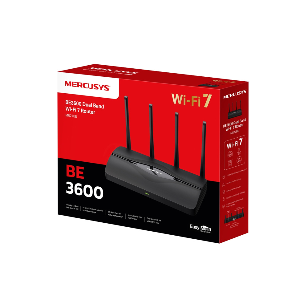 ROUTER/MERCUSYS MR27BE WIFI 7/ BE3600/ 4 PUERTOS GIGABIT / 4