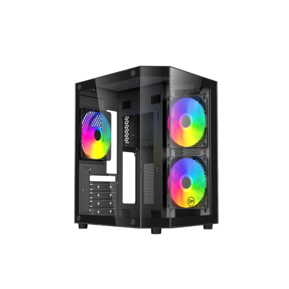 Case Speedmind Gaming negro Incluye 3X120Mm Fans RGB Vidrio Templado SMGSM11