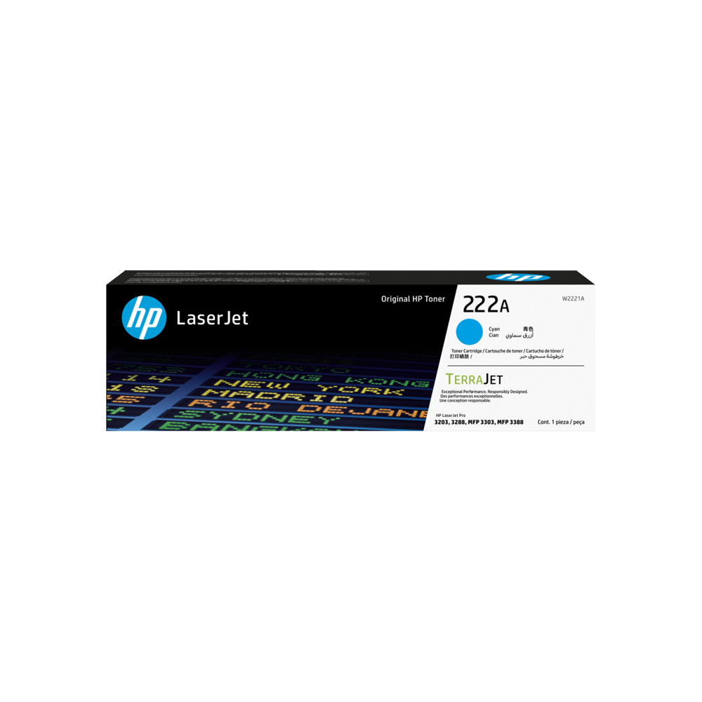 Consumible Hpinc Toner 222A Cyan Laserjet 3201 3202 3303 1200 W2221A